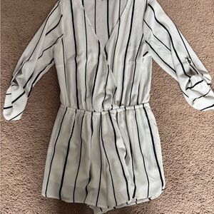 Striped V-Neck Romper